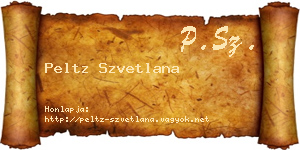 Peltz Szvetlana névjegykártya